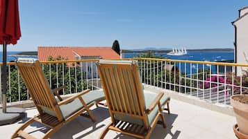 Quarto casal, terraço, vista para o mar | Terraço/pátio