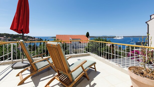 Double Room, Terrace, Sea View | Terrace/patio - Rooms Vinka Tudor (Hvar)
