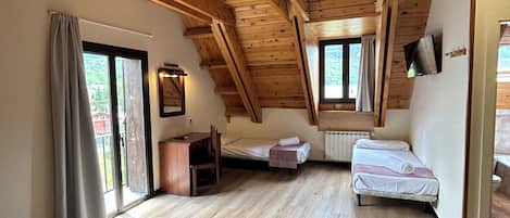 Desk, free cots/infant beds, free WiFi, bed sheets