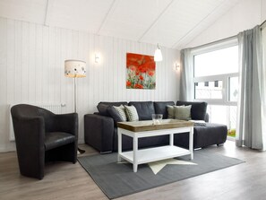 Televisión, chimenea, reproductor de DVD y estéreo 