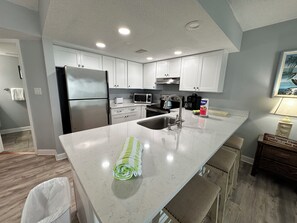 Fridge, microwave, oven, stovetop - "Cabana Club #207" Gulf Front 1100 sq ft 1BR/1.5 BA Condo~Spectacular View!! (Destin)