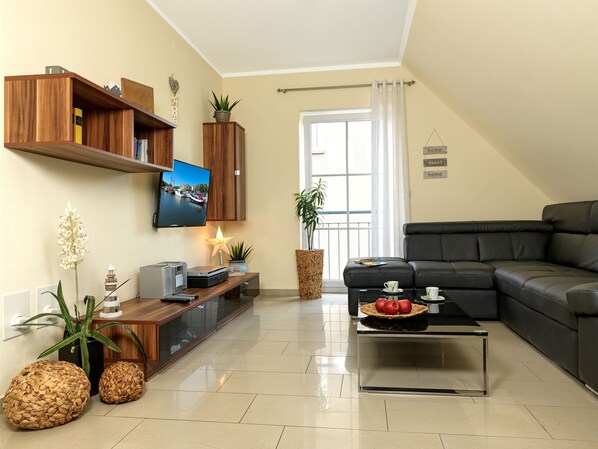 TV, DVD player, stereo