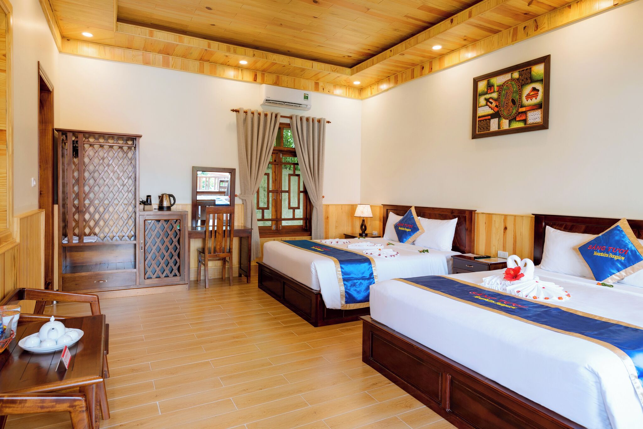 Premium bedding, memory foam beds, minibar, individually decorated