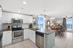 Condo, 3 Bedrooms, Ocean View, Beachfront (1-709) | Private kitchen | Full-size fridge, microwave, oven, stovetop