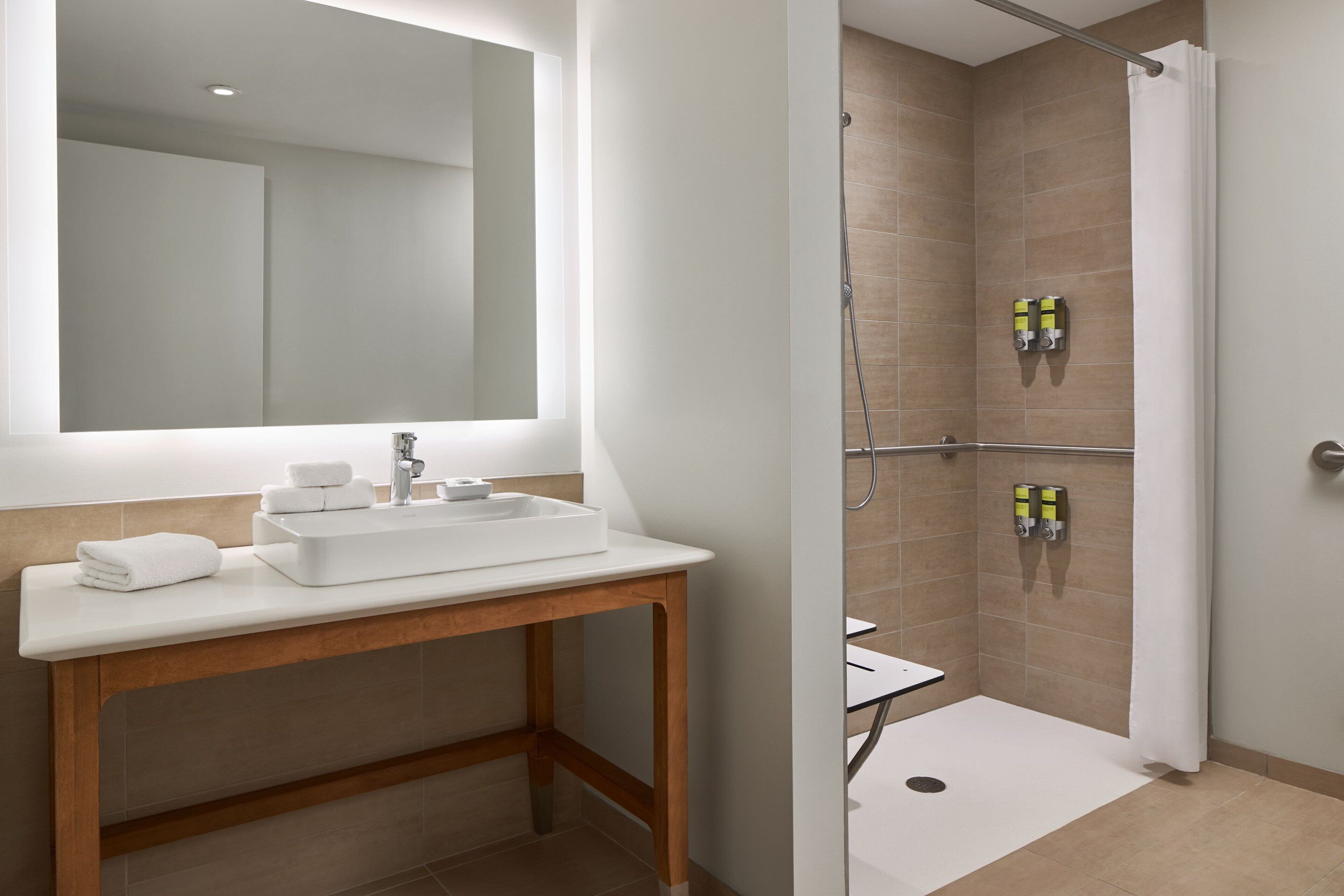 free toiletries, hair dryer, towels