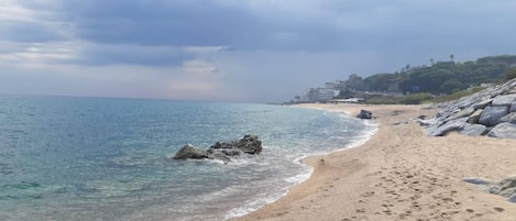 Sun loungers, beach towels