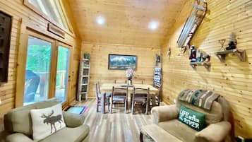 Smart TV, fireplace, video games, books