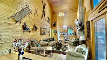 Smart TV, fireplace, video games, books