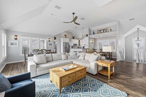 TV, DVD player, foosball, streaming services - OBX Escape | 1175 ft from the beach | Private Pool, Hot Tub (Corolla)