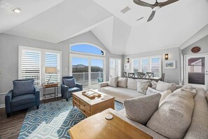 TV, DVD player, table football, streaming services - OBX Escape | 1175 ft from the beach | Private Pool, Hot Tub (Corolla)