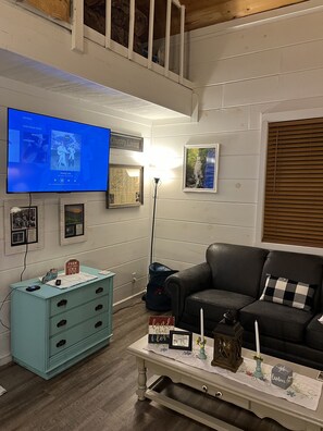 TV, DVD player, books