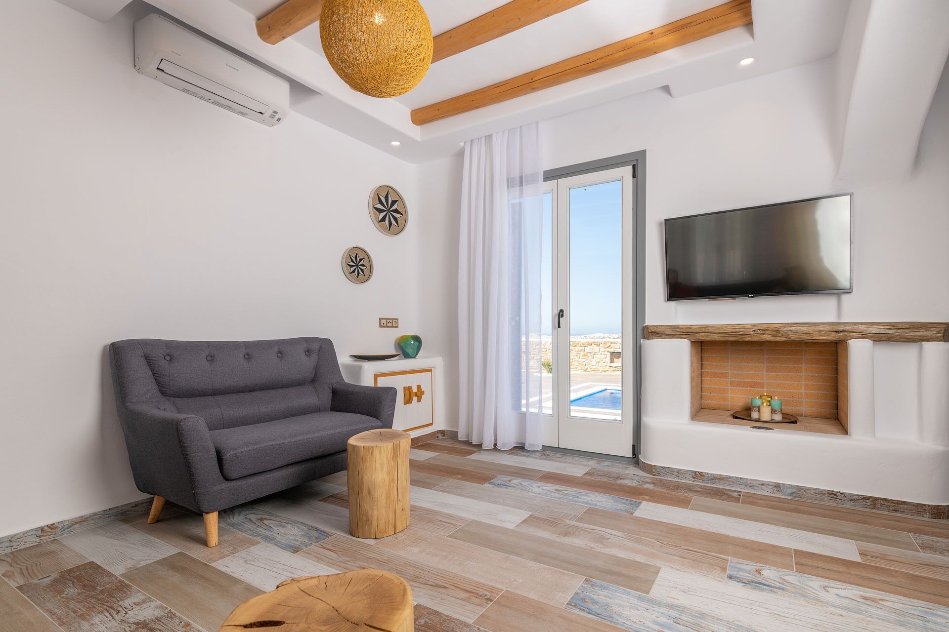 Hus Deluxe - 2 sovrum - privat pool - havsutsikt (Coral Villa) | Vardagsrum | Smart-tv
