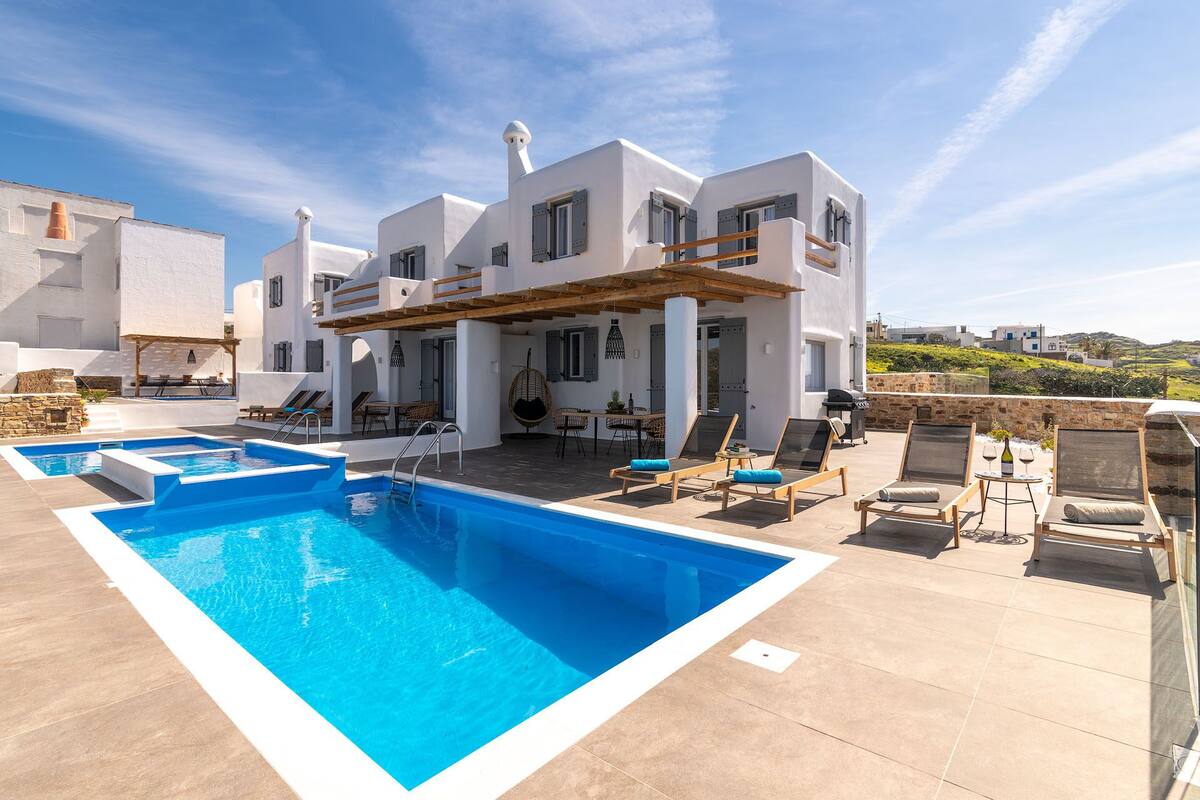 Deluxe huis, 2 slaapkamers, privézwembad, uitzicht op zee (Turquoise Villa) | Privézwembad