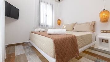 Casa luxo, 2 quartos, vista parcial para o mar (with Plunge Pool - Grey Villa) | 2 quartos, roupas de cama premium, camas Tempur-Pedic