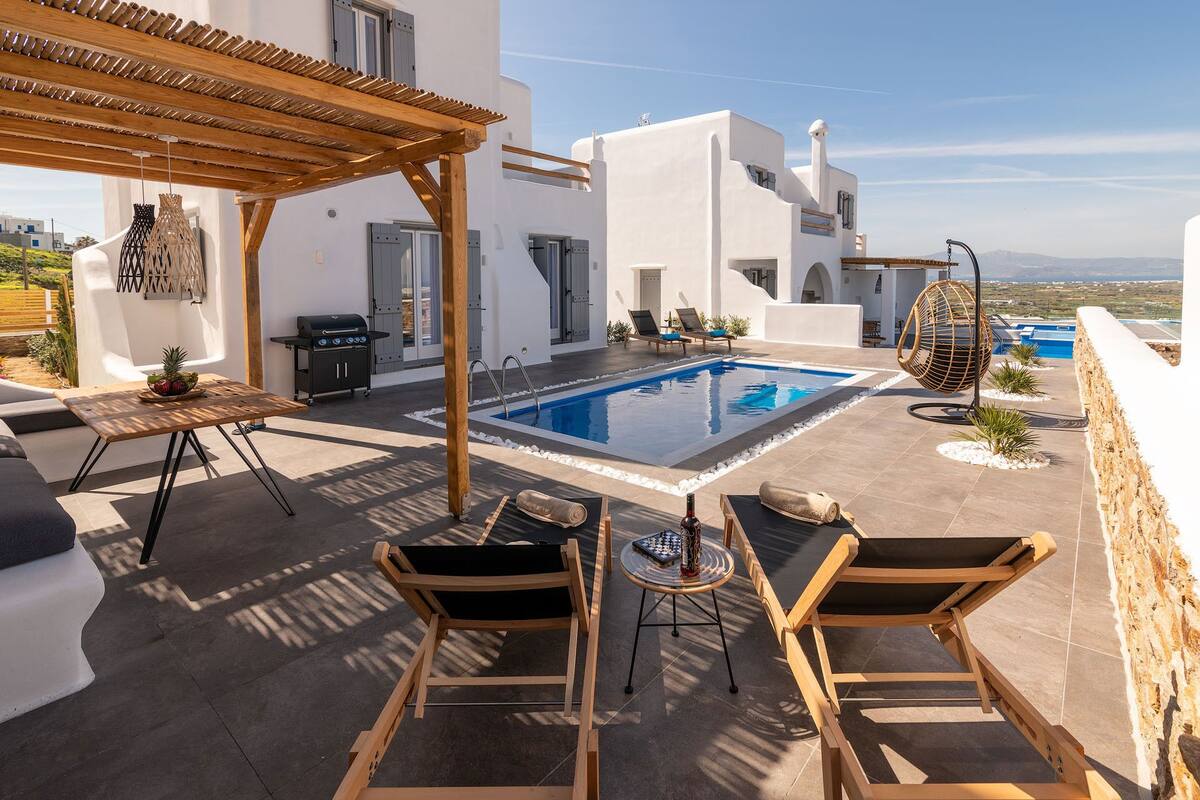 Deluxe huis, 2 slaapkamers, privézwembad, uitzicht op zee (Coral Villa) | Terras
