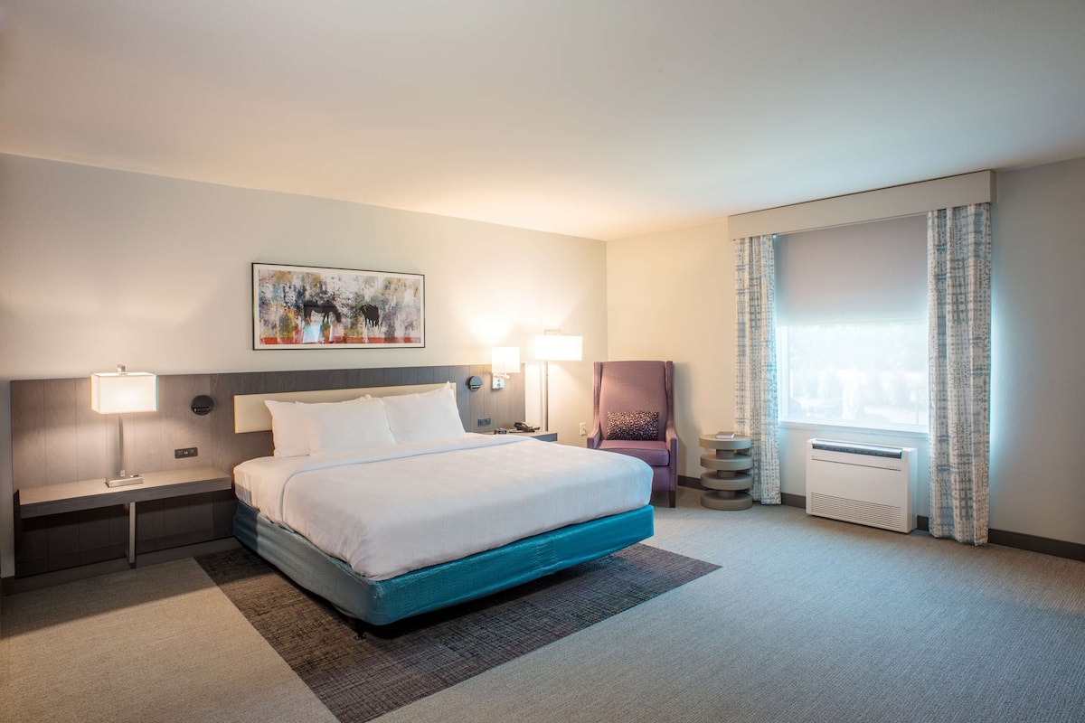 Kamer, 1 kingsize bed, toegankelijk voor mindervaliden (Mobility & Hearing, Roll-In Shower) | Lakens van Egyptisch katoen, luxe beddengoed, pillowtop-bedden