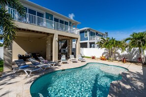 A heated pool - New 4BR Oasis: Walk to Beach, Pool, Pet-Friendly! (Fort Myers Beach)