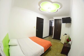 Minibar, desk, laptop workspace, iron/ironing board