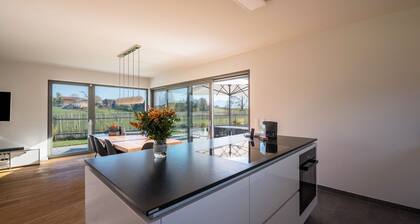Luxurious design holiday home with mountain view, fireplace and garden
