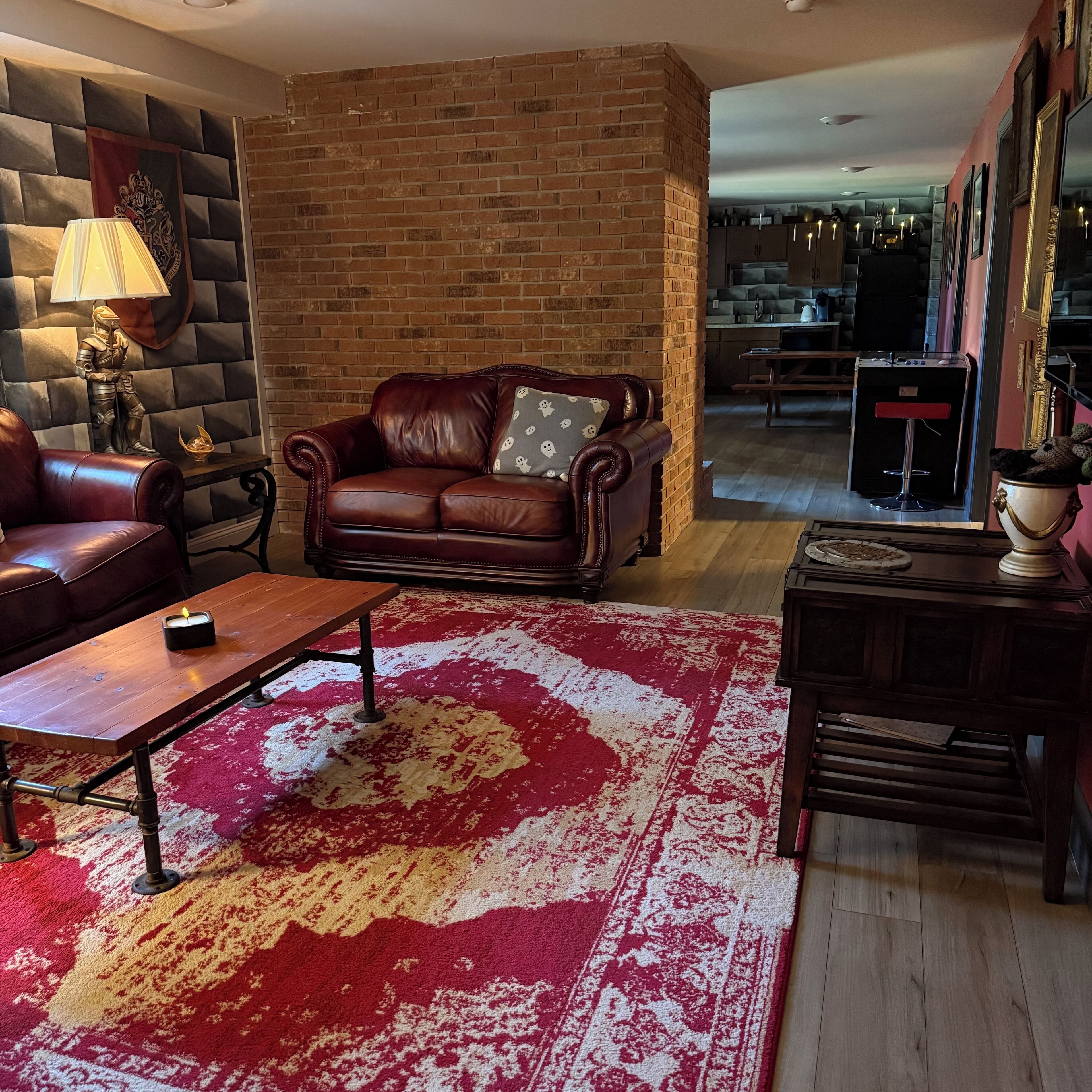 Smart-tv, eldstad, tv-spel och dvd-spelare