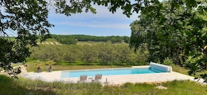 Piscine extérieure, piscine chauffée