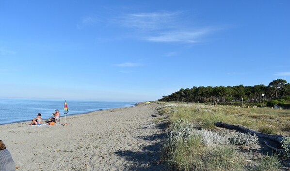 On the beach, beach towels
