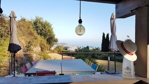 Outdoor dining - Your sea view villa with private swimming pool and tennis court (Nice)