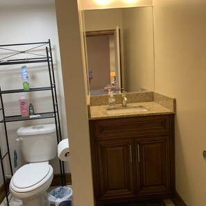 Shower, towels, soap, shampoo
