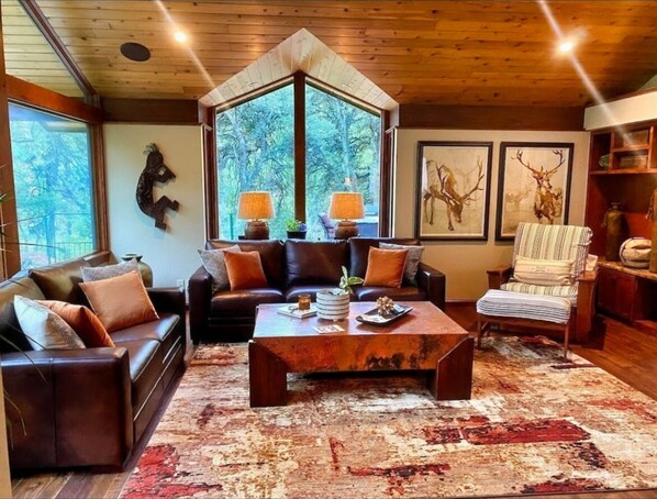 TV connectée, cheminée, lecteur de DVD