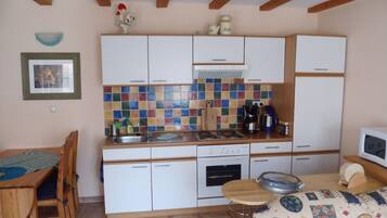 Fridge, microwave, oven, toaster