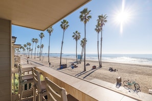 On the beach, beach towels