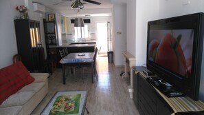 TV, DVD player, books