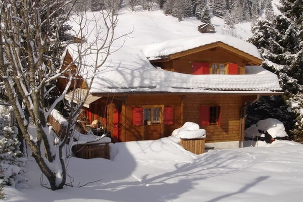 the snow covered charming chalet