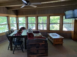 Fireplace, table football, ping pong - Ackwood Lodge - The Lodge, LARGE, Private Lakeshore Estate. Perfect for Family Reunions (Bass Lake)