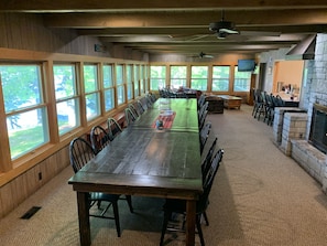 Dining - Ackwood Lodge - The Lodge, LARGE, Private Lakeshore Estate. Perfect for Family Reunions (Bass Lake)