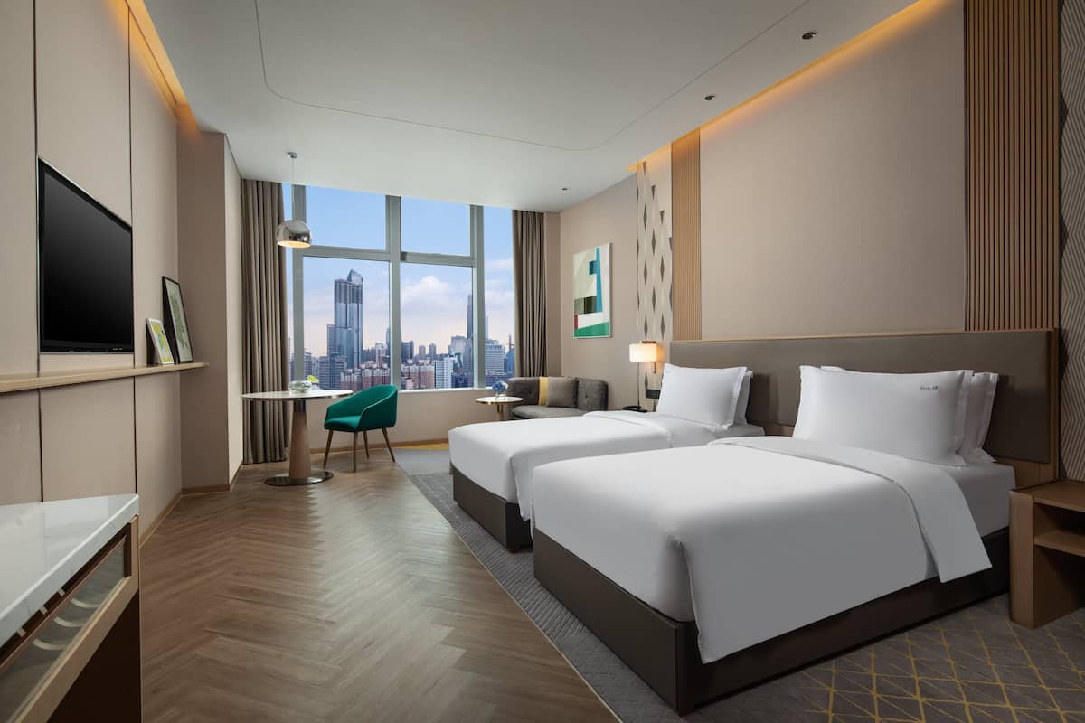 1 slaapkamer, luxe beddengoed, donzen dekbedden, een minibar