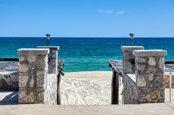 On the beach, sun loungers, beach towels - Beautiful Beach House Right on the Sea of Cortez (Buena Vista)