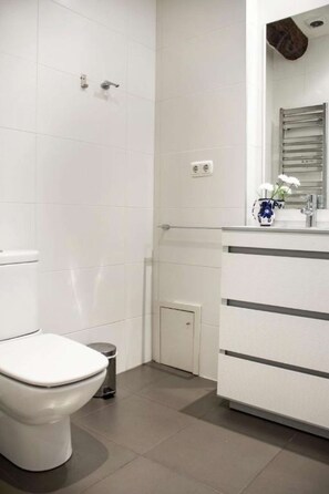 Dusche, Haartrockner, Handtücher