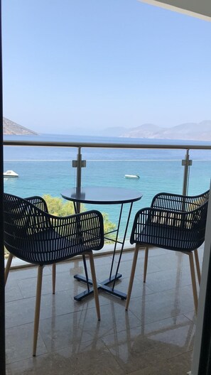 Deluxe Double Room, Balcony, Sea View | Balcony view - Massouri Beach Hotel (Kalymnos)
