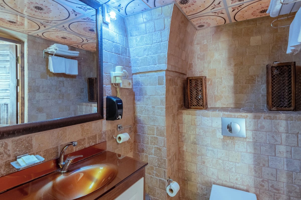 standard triple room | bathroom | shower, hydromassage showerhead, free toiletries, hair dryer