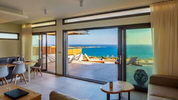 Grand Suite, 2 Bedrooms, Private Pool | Living area | Flat-screen TV