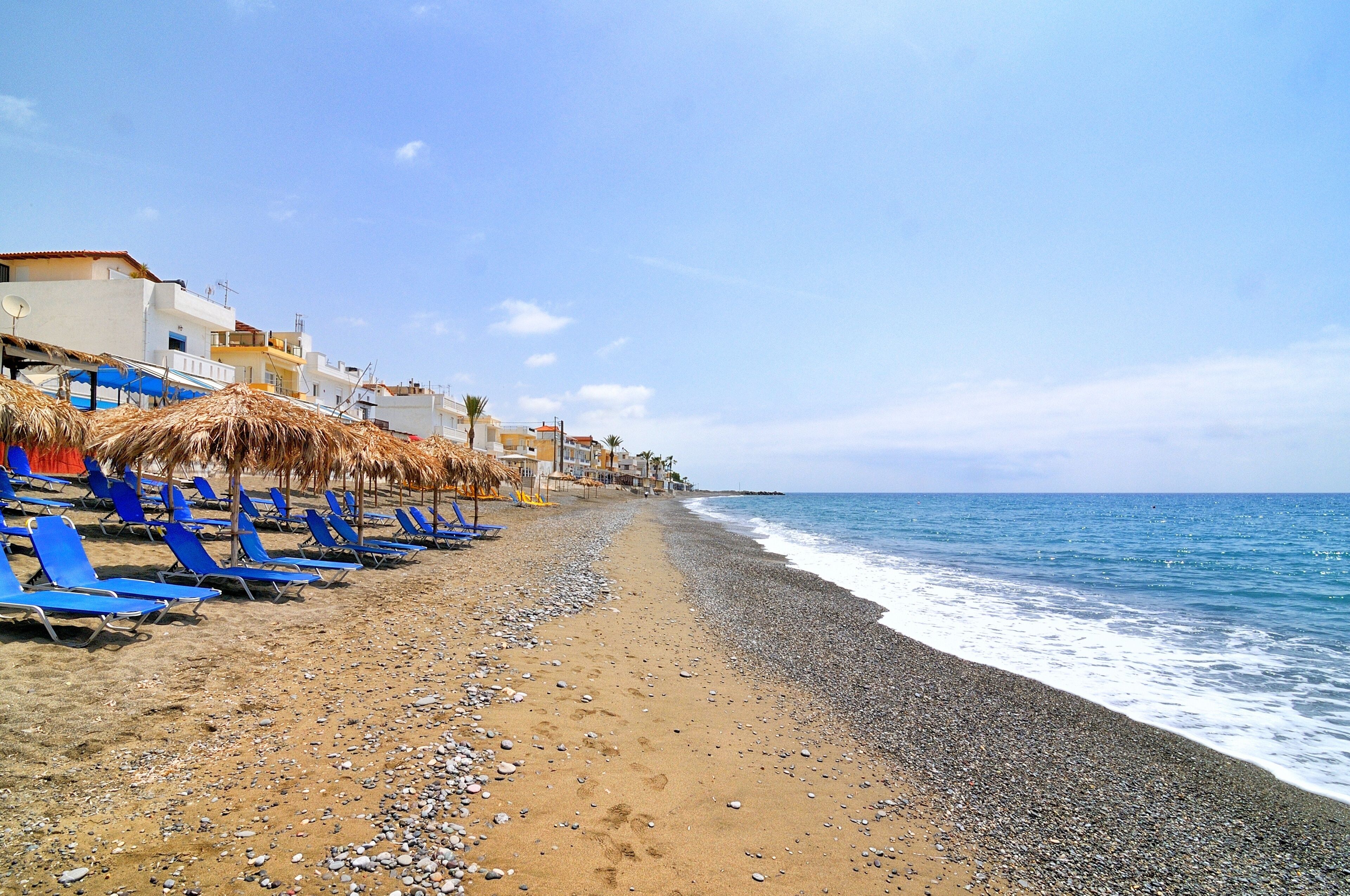 On the beach, beach towels