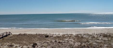 On the beach, beach towels