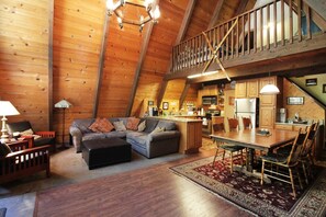 House, Multiple Beds (Morte House - WALK TO LAKE) | Living room | TV, fireplace - Morte House - Walk TO Lake (Tahoe City)