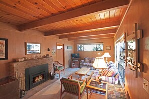 House, Multiple Beds (Balsam House - Walk to Lake & Private) | Living room | TV, DVD player - Balsam House - Walk to Lake & Private Beach Area (Tahoe City)