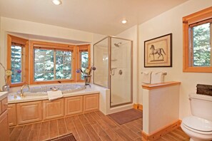 House, Multiple Beds (Griggs House - HOT TUB - Close to Tah) | Bathroom | Hair dryer, towels - Griggs House - HOT TUB - Close to Tahoe City! (Tahoe City)