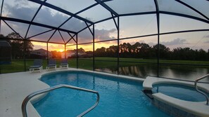Outdoor pool, a heated pool - Spectacular Lake View - Game/Media Room - Vacation Home Close to Disney (Kissimmee)