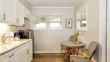Fridge, microwave, coffee/tea maker