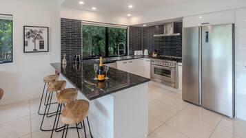 Fridge, oven, stovetop, dishwasher