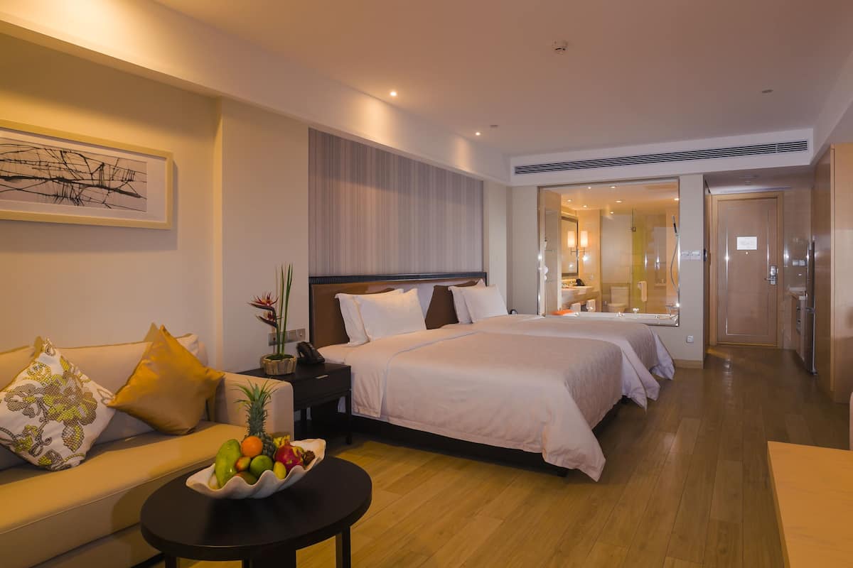Blackout drapes, iron/ironing board, free WiFi, bed sheets